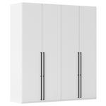 DREHTÜRENSCHRANK 201/223/61 cm,  in Weiß, 4-türig  - Schwarz/Weiß, Basics, Holzwerkstoff/Metall (201/223/61cm) - Novel