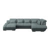 WOHNLANDSCHAFT in Mikrofaser Grau  - Chromfarben/Dunkelgrau, Modern, Textil/Metall (184/345/228cm) - MID.YOU
