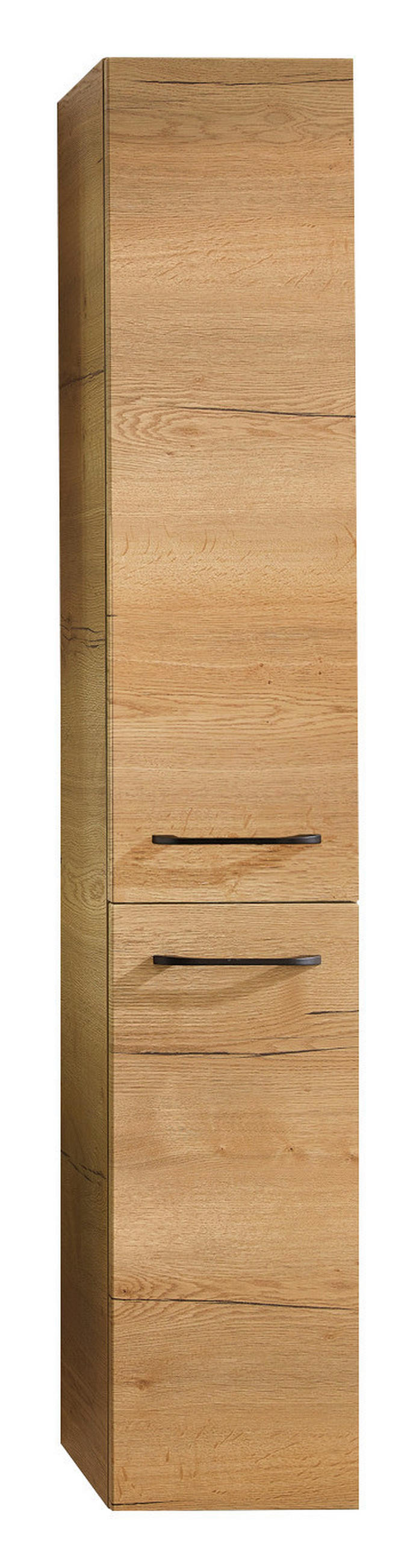 HOCHSCHRANK 30/168/33 cm  - Eichefarben/Schwarz, Design, Glas/Holzwerkstoff (30/168/33cm) - Sadena