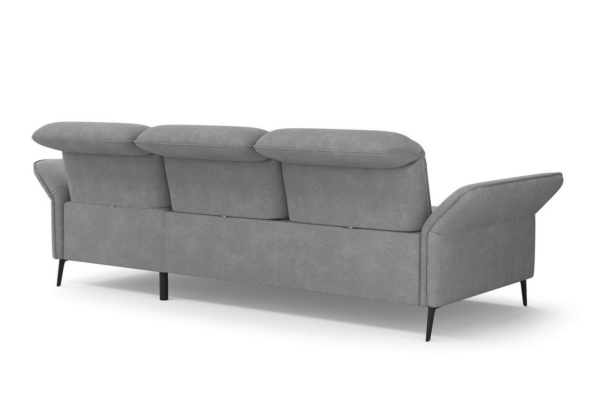 ECKSOFA in Flachgewebe Grau  - Schwarz/Grau, Konventionell, Textil/Metall (264/198cm) - Sit & More