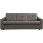 SCHLAFSOFA Bard in Echtleder Grau  - Hellgrau/Schwarz, KONVENTIONELL, Leder/Kunststoff (206/81/96cm) - Novel