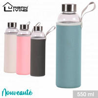 BOCA ZA SOK         - pink/siva, Basics, staklo/metal (7/24cm)