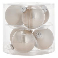 JULGRANSKULOR SET 8 cm 6 delar  - grå, Klassisk, glas (8cm)