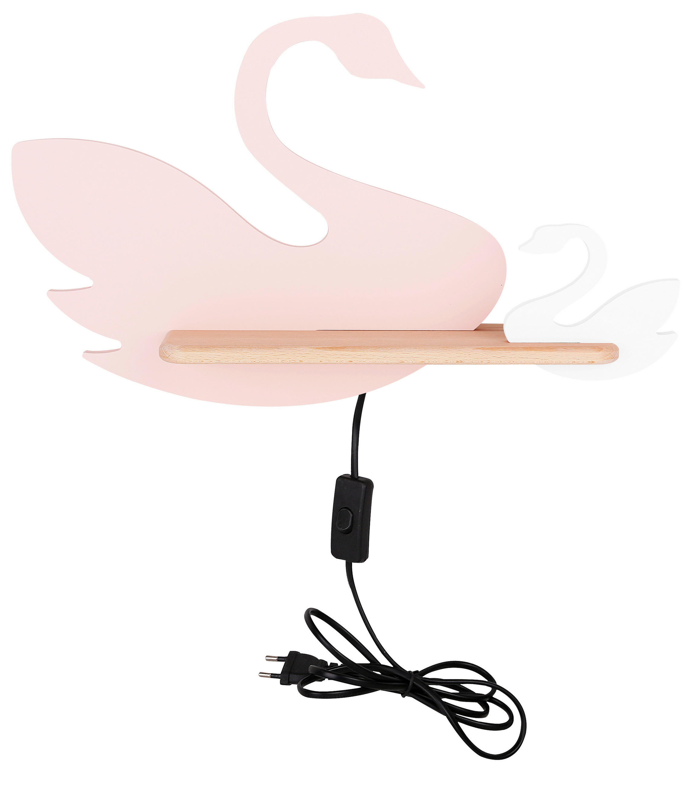 VÄGGLAMPA FÖR BARN Swan 27/12/31 cm   - vit/pink, Basics, metall/trämaterial (27/12/31cm)