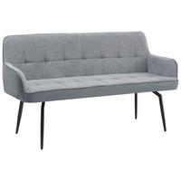 SITZBANK 161/90/61 cm Lederlook, Leinenoptik Hellgrau, Dunkelgrau  - Dunkelgrau/Hellgrau, MODERN, Textil/Metall (161/90/61cm) - Livetastic