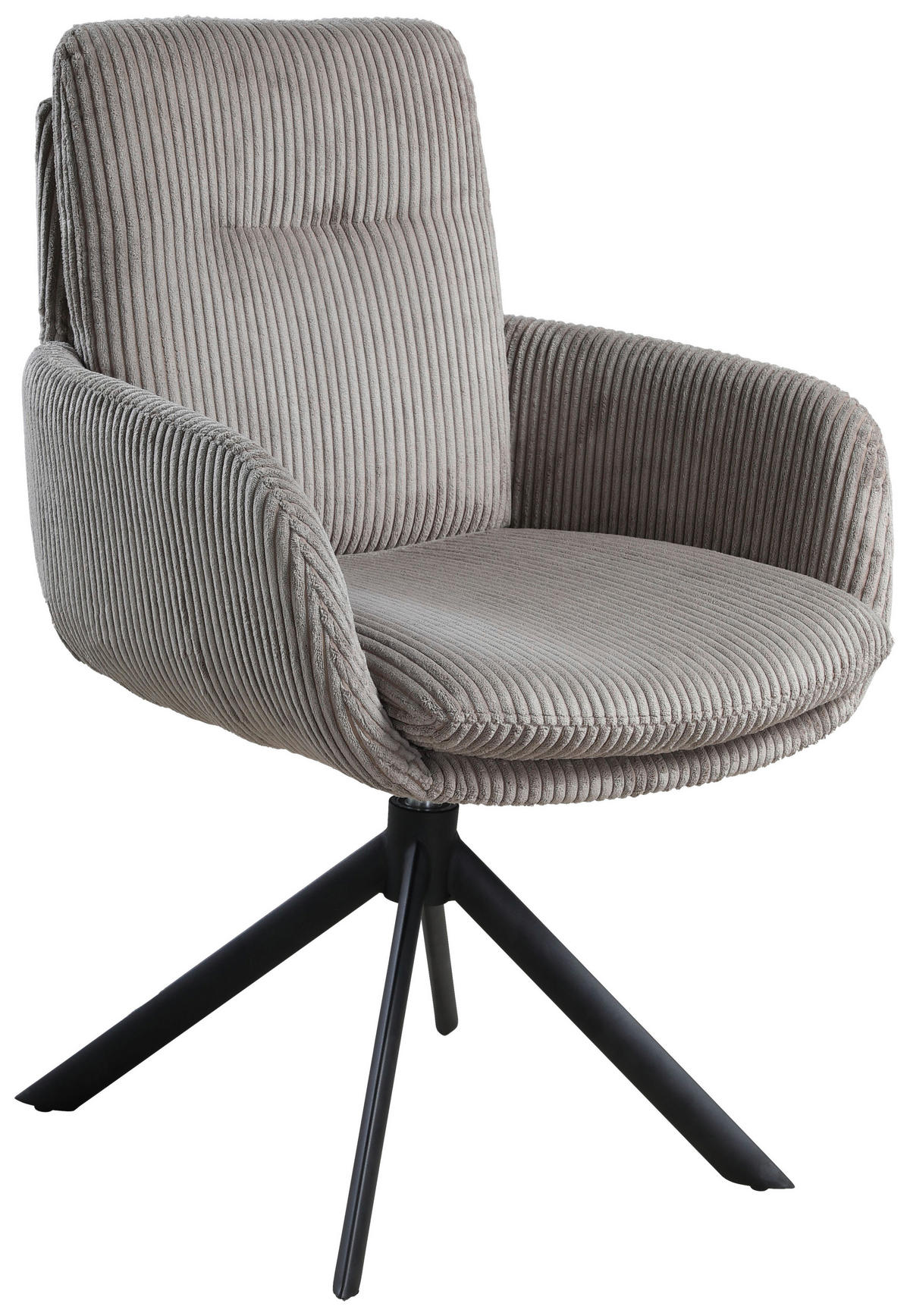 ARMLEHNSTUHL  in Eisen Cord  - Taupe/Schwarz, Design, Textil/Metall (63,5/88,5/66,5cm) - Novel