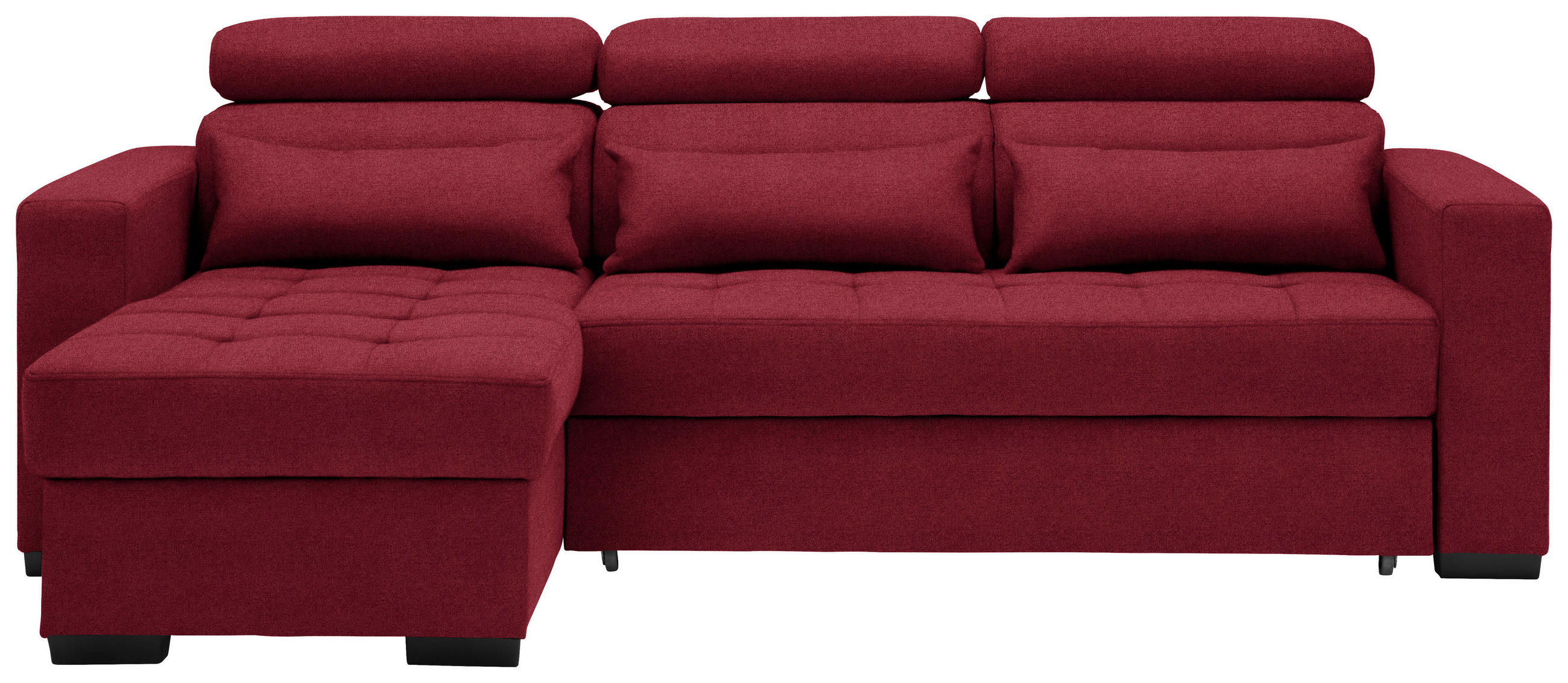 ECKSOFA  in Webstoff Rot  179/240 cm  - Rot/Schwarz, Design, Kunststoff/Textil (179/240cm) - Carryhome