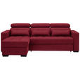 ECKSOFA  in Webstoff Rot  179/240 cm  - Rot/Schwarz, Design, Kunststoff/Textil (179/240cm) - Carryhome