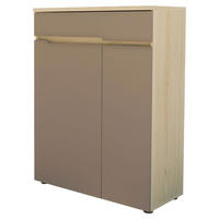 SKRINKA NA TOPÁNKY, taupe, farba duba, 80/107/38 cm - čierna/farba duba, Design, kompozitné drevo/plast (80/107/38cm) - Voleo