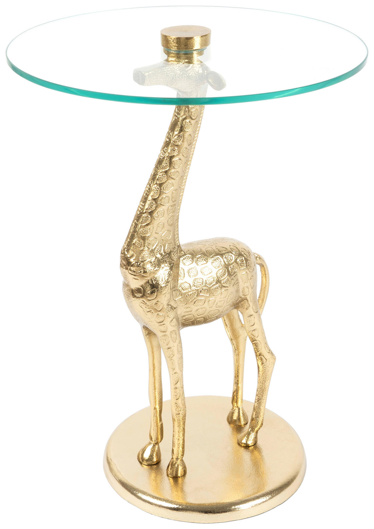 BEISTELLTISCH 40/40/58 cm Goldfarben rund  - Goldfarben, Design, Glas/Metall (40/40/58cm) - Kayoom