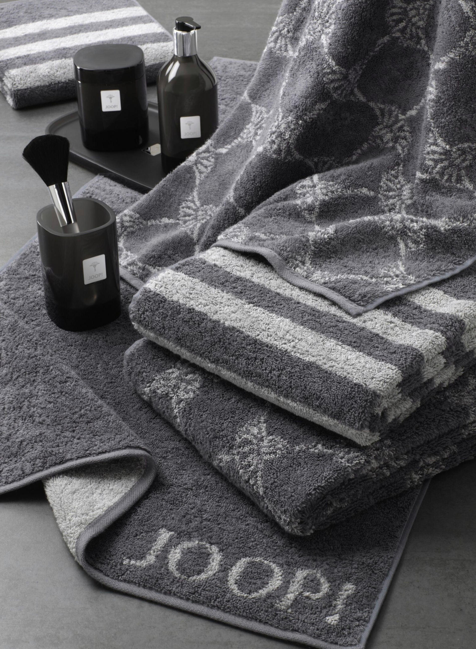RUČNÍK, 50/100 cm, antracitová - antracitová, Basics, textil (50/100cm) - Joop!