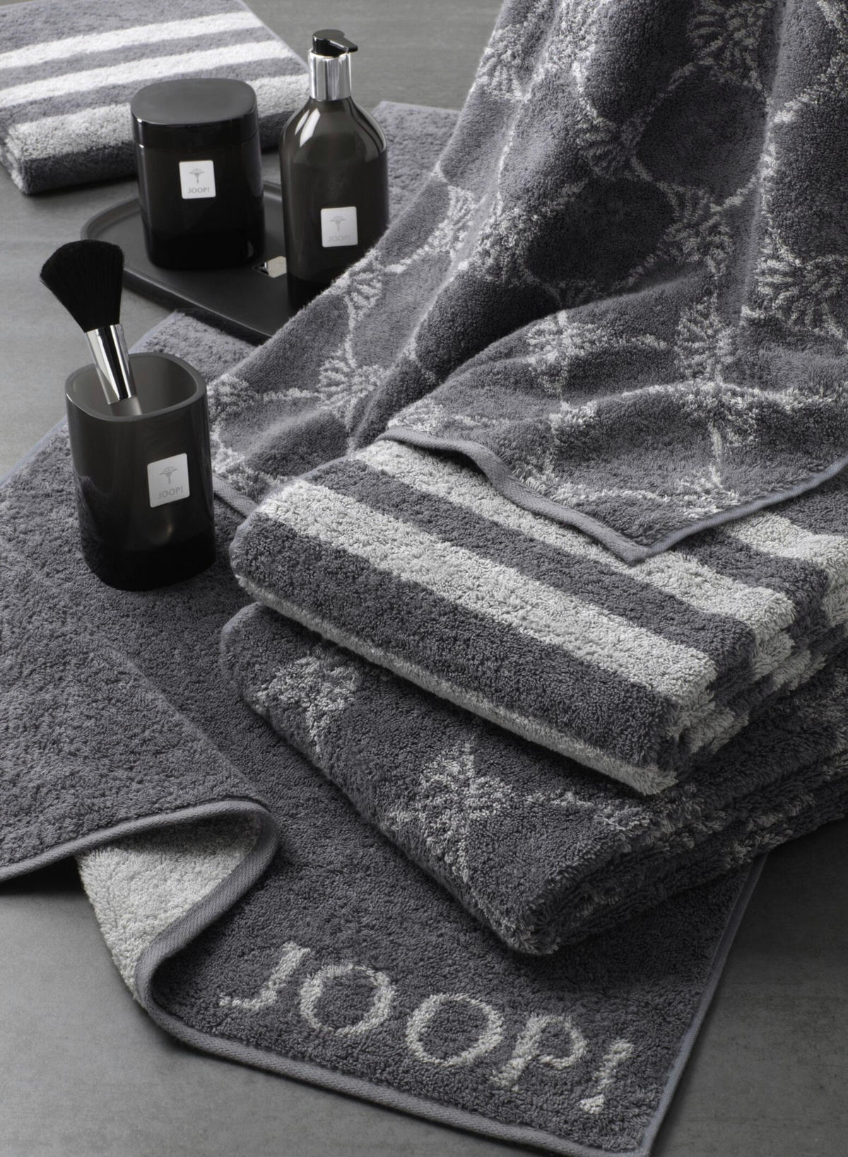 RUČNÍK, 50/100 cm, antracitová - antracitová, Basics, textil (50/100cm) - Joop!