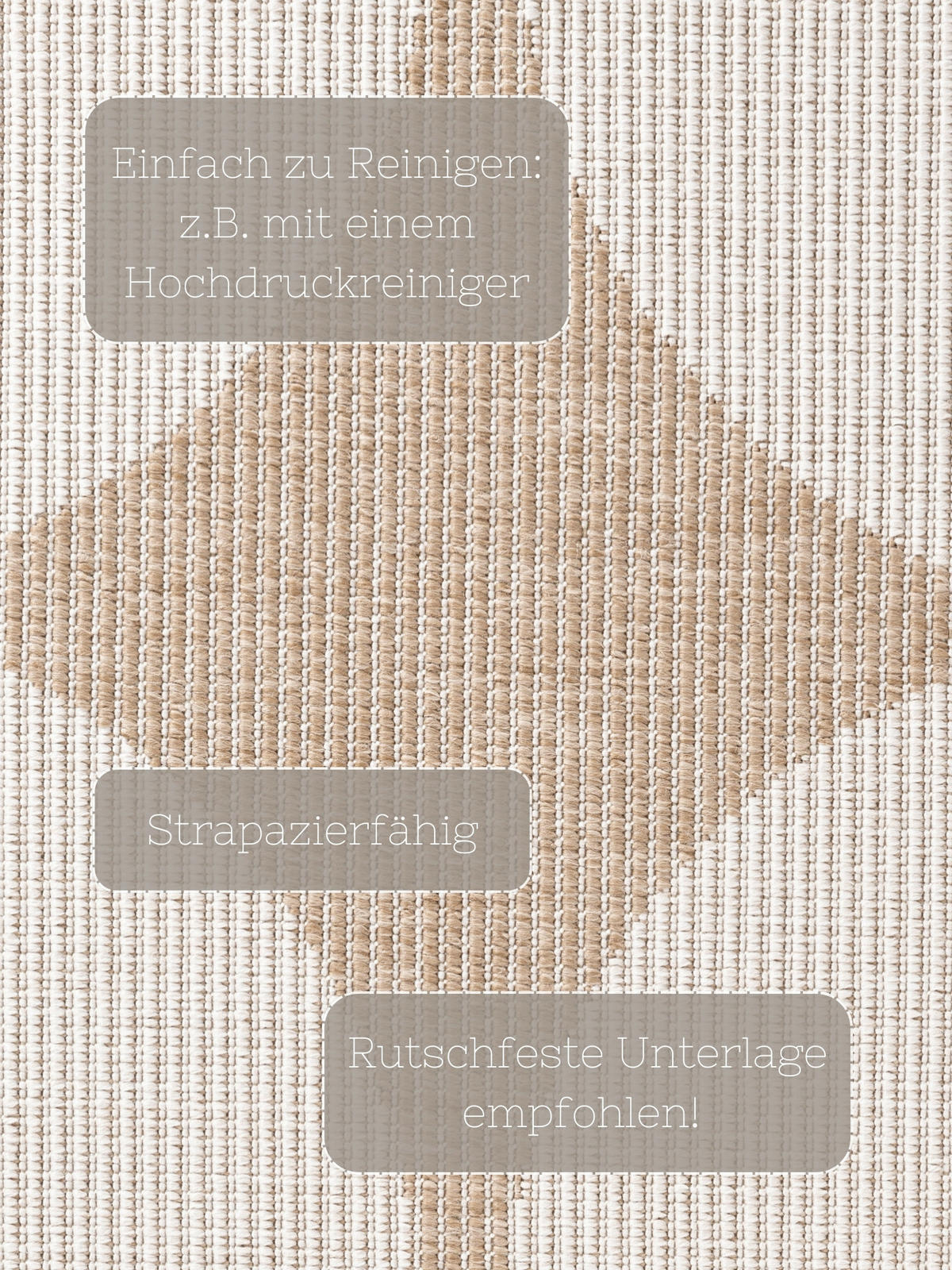 OUTDOORTEPPICH 120/170 cm Duet Weiß, Sandfarben  - Sandfarben/Weiß, Design, Kunststoff (120/170cm)