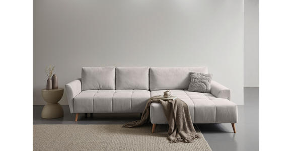 ECKSOFA in Webstoff Weiß  - Buchefarben/Weiß, KONVENTIONELL, Holz/Textil (294/169cm) - Carryhome