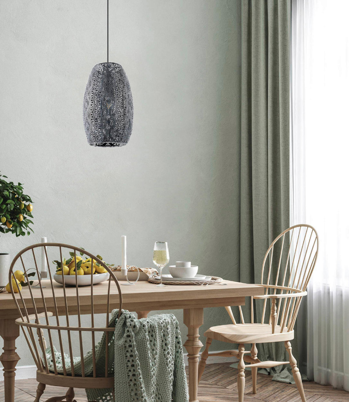 ZÁVĚSNÉ SVÍTIDLO, 22,5/110 cm  - černá, Basics, kov (22,5/110cm) - Eglo