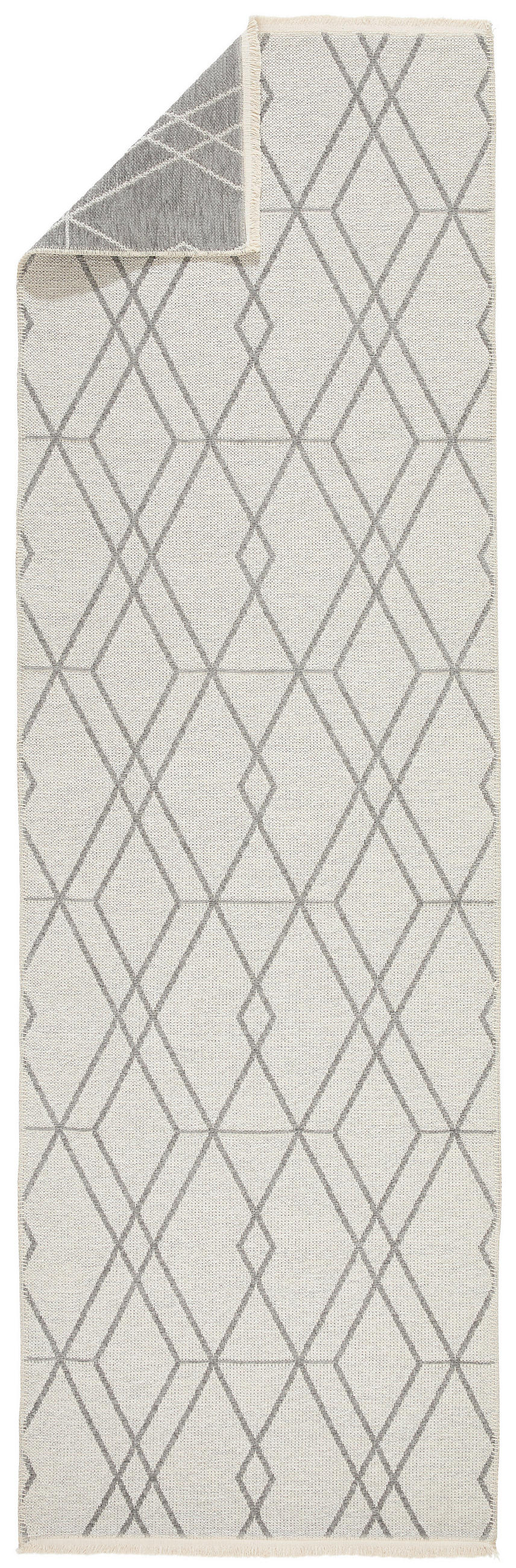 LÄUFER 80/250 cm Olivia Grau, Weiß  - Weiß/Grau, LIFESTYLE, Textil (80/250cm) - Novel