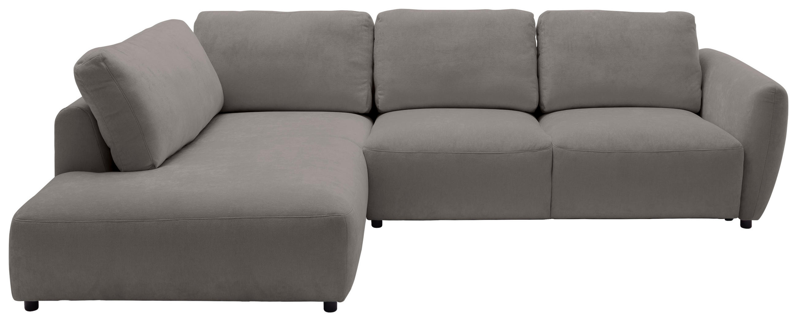 ECKSOFA  in Chenille Grau  224/307 cm  - Schwarz/Grau, KONVENTIONELL, Kunststoff/Textil (224/307cm) - Hom`in