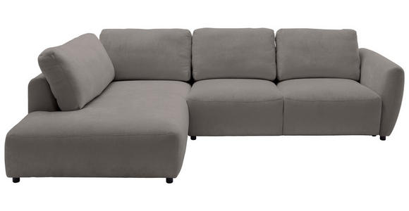 ECKSOFA  in Chenille Grau  224/307 cm  - Schwarz/Grau, KONVENTIONELL, Kunststoff/Textil (224/307cm) - Hom`in