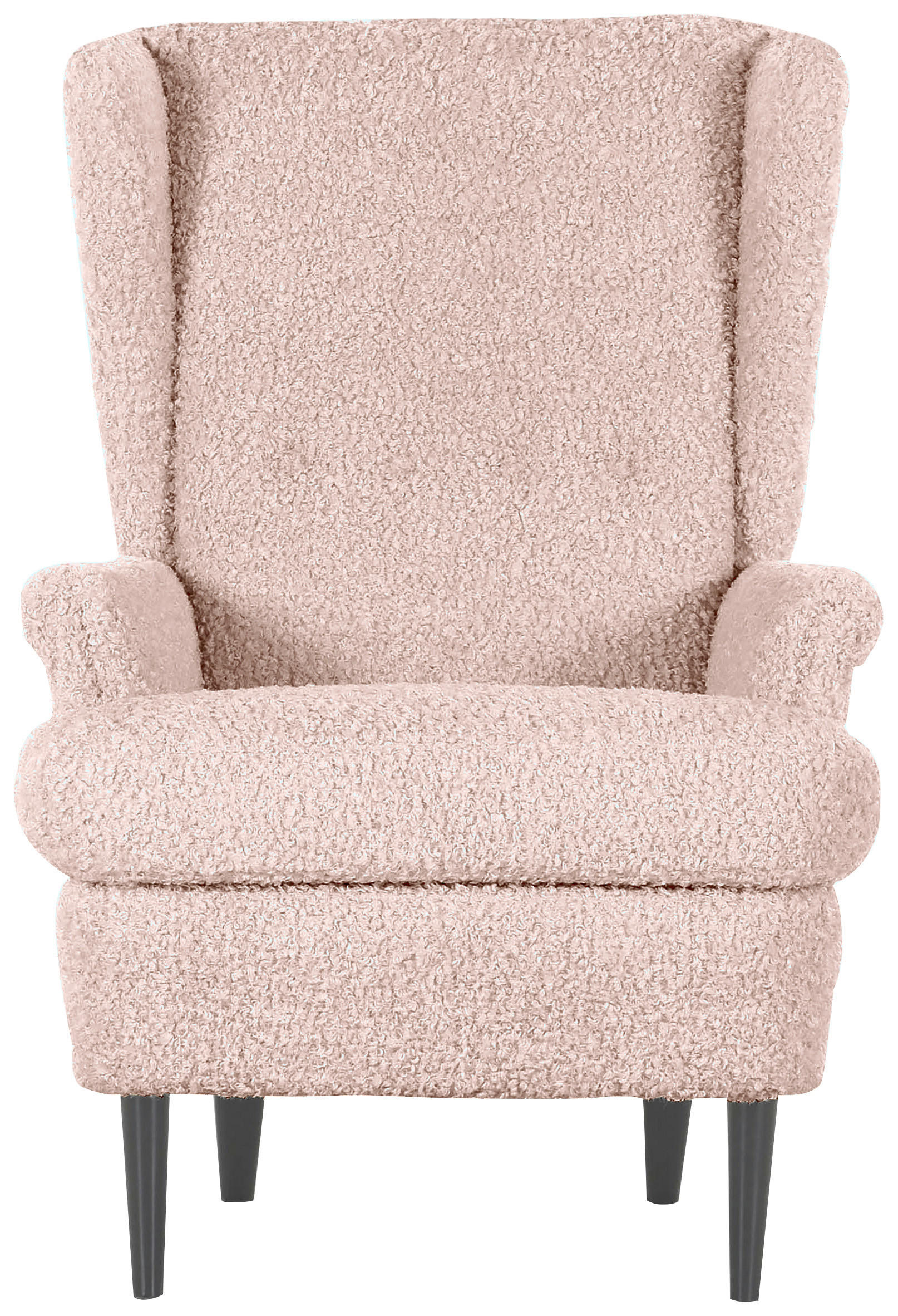 OHRENSESSEL Flachgewebe Rosa  - Dunkelbraun/Rosa, Design, Holz/Textil (72/104/85cm) - Carryhome