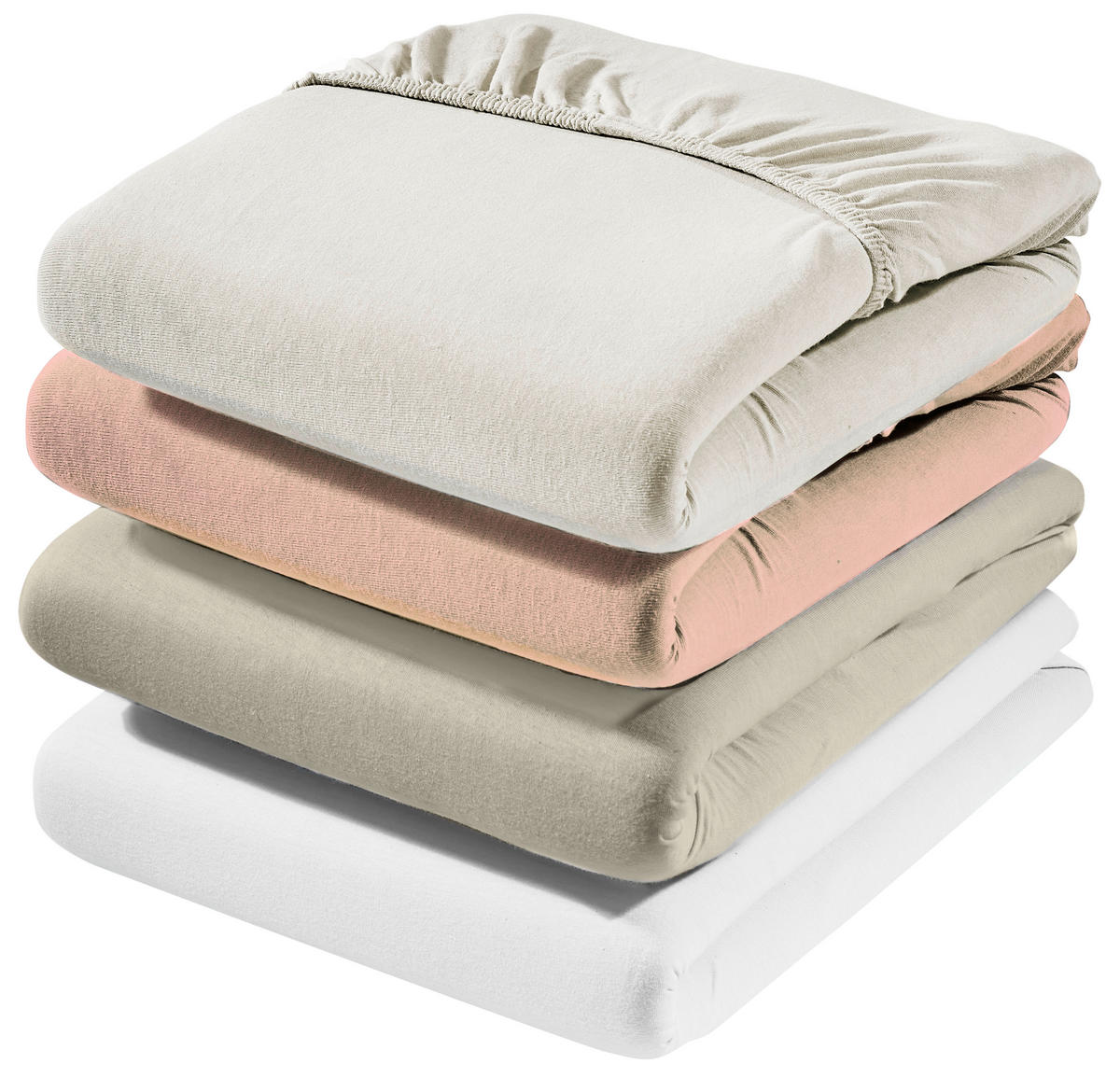 SPANNBETTTUCH FLORENZ Jersey  - Weiß, Basics, Textil (90-100/200-220cm) - Novel