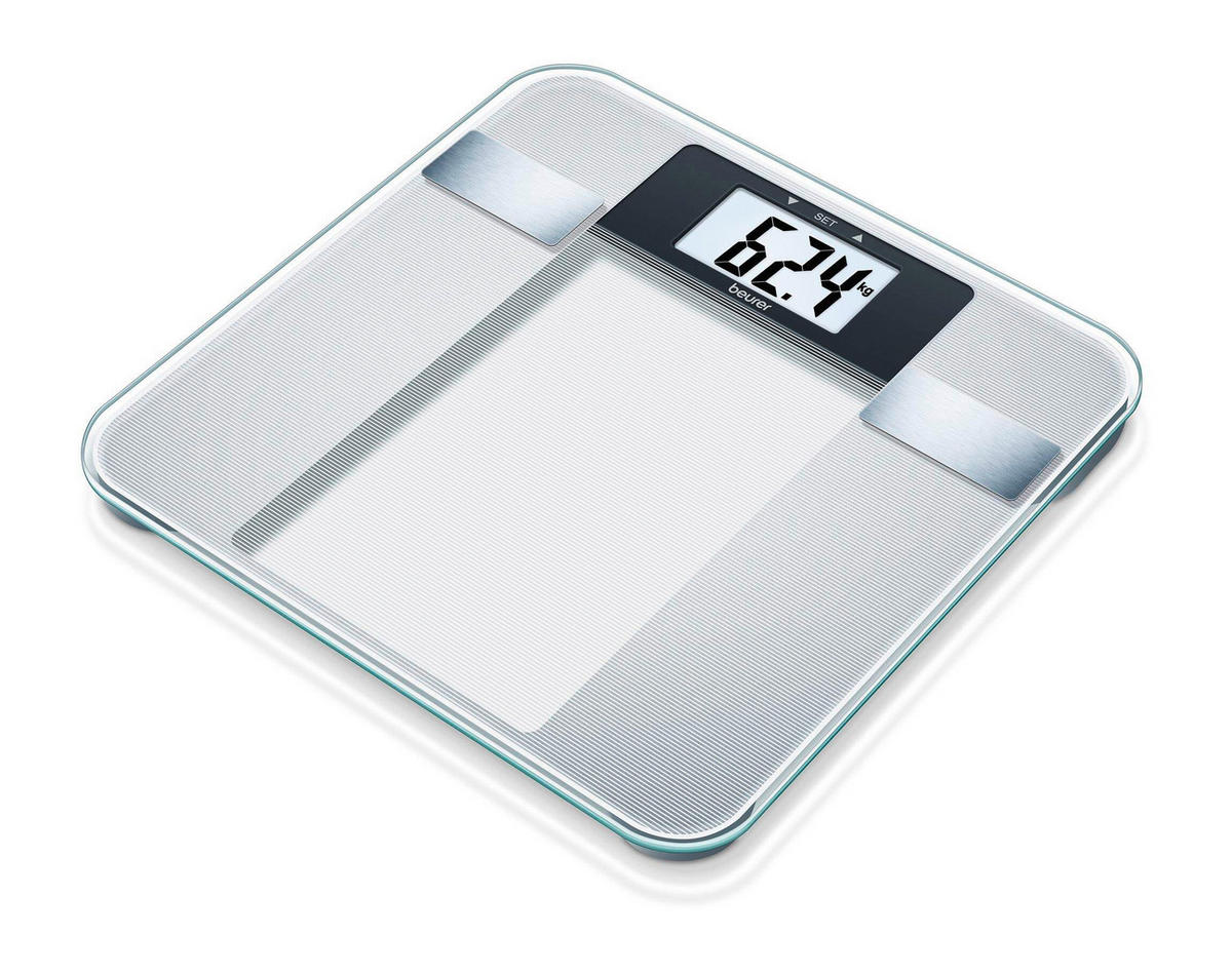 KÖRPERANALYSEWAAGE - Hellgrau, Basics, Glas (3.2/33/31.5cm) - Beurer