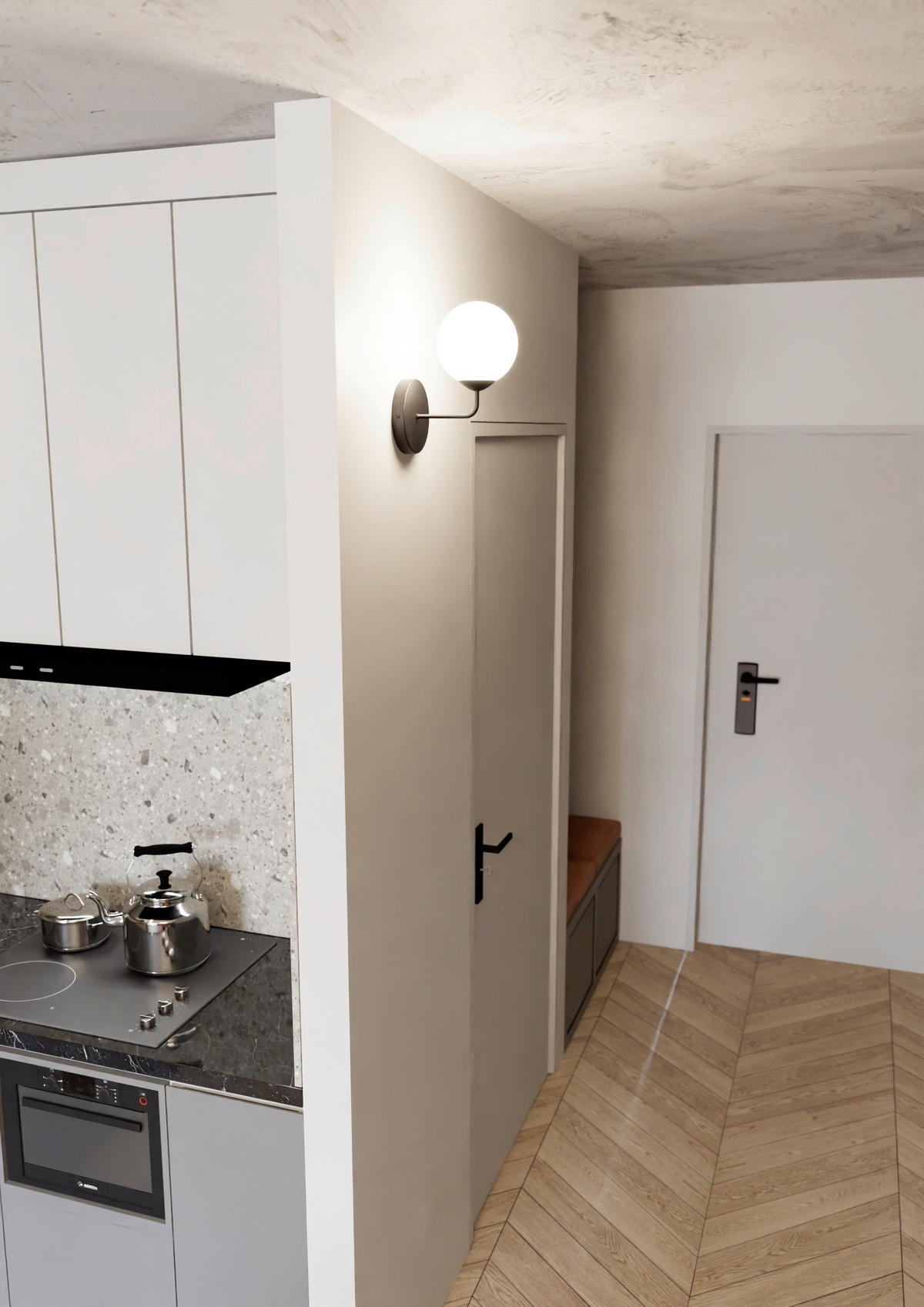 WANDLEUCHTE  14/14/17 cm    - Schwarz, KONVENTIONELL, Glas/Metall (14/14/17cm)