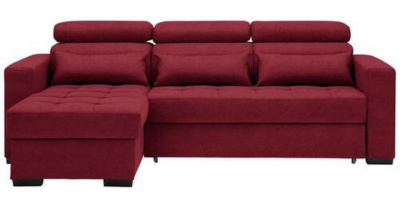 ECKSOFA in Webstoff Rot  - Rot/Schwarz, Design, Kunststoff/Textil (179/240cm) - Carryhome