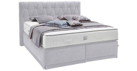 BOXSPRINGBETT 180/200 cm  in Hellgrau  - Hellgrau, KONVENTIONELL, Textil (180/200cm) - Ambiente