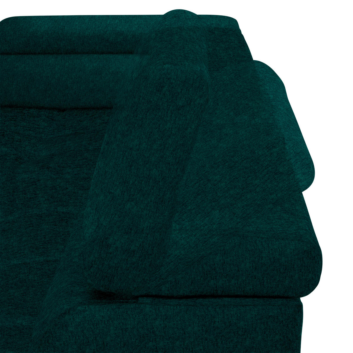 ECKSOFA in Samt, Webstoff Dunkelgrün  - Dunkelgrün/Schwarz, Design, Textil/Metall (177/270cm) - Welnova