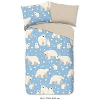 BETTWÄSCHE Good Morning Biber 140/200 cm  - Sandfarben/Blau, Textil (140/200cm)