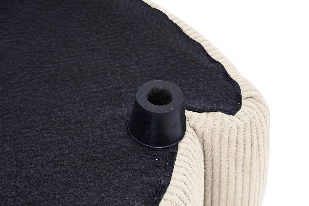 HOCKER in Textil Beige  - Beige/Schwarz, Design, Kunststoff/Textil (57/47/42cm) - P & B