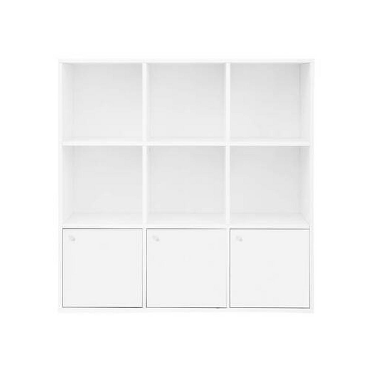 NÁSTENNÁ KNIŽNICA, biela, 98/98/30 cm - biela, Basics, kompozitné drevo/plast (98/98/30cm) - Boxxx