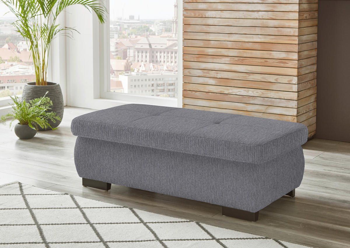 ECKSOFA in Flachgewebe Grau  - Schwarz/Grau, Design, Textil/Metall (297/174cm) - Beldomo Style
