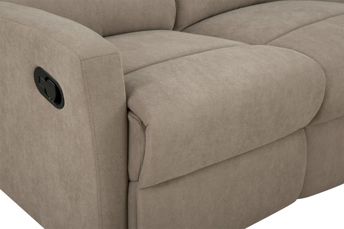 SITZGARNITUR Leinenoptik Taupe  - Taupe/Schwarz, KONVENTIONELL, Textil/Metall - P & B