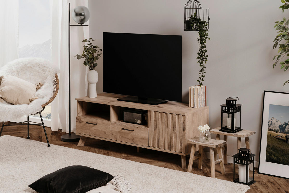 NÍZKÁ KOMODA, barvy dubu, 140/50/40 cm - barvy dubu, Lifestyle, kov/kompozitní dřevo (140/50/40cm) - MID.YOU