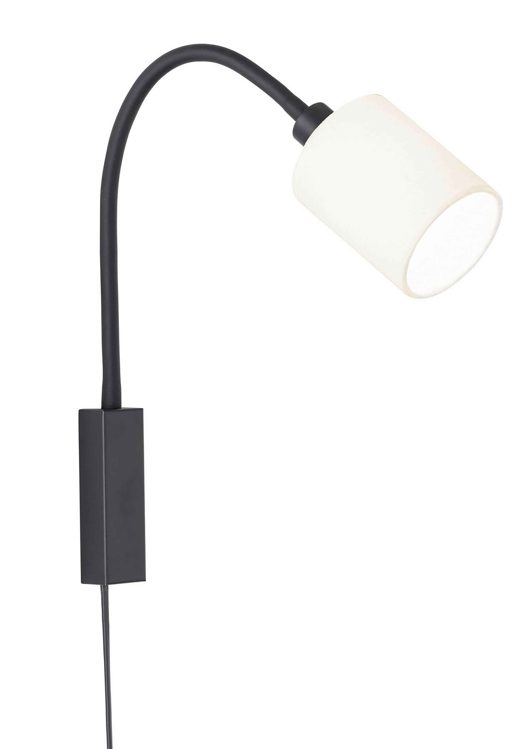 WANDLEUCHTE 11 cm  - Schwarz, Basics, Textil/Metall (11cm)