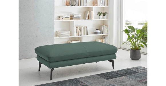 2,5-SITZER  in Echtleder Opal   - Opal/Schwarz, Design, Leder/Metall (196/86/104cm) - Dieter Knoll