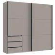 SCHWEBETÜRENSCHRANK  in Sahara  - Schwarz/Sahara, KONVENTIONELL, Holzwerkstoff/Metall (250/236/65cm) - Hom`in