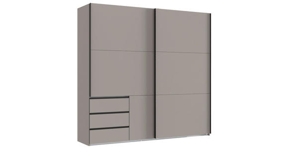 SCHWEBETÜRENSCHRANK  in Sahara  - Schwarz/Sahara, KONVENTIONELL, Holzwerkstoff/Metall (250/236/65cm) - Hom`in