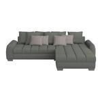 ECKSOFA in Mikrofaser Blau, Grau  - Chromfarben/Blau, Design, Kunststoff/Textil (320/226cm) - Carryhome