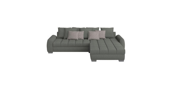 ECKSOFA in Mikrofaser Blau, Grau  - Chromfarben/Blau, Design, Kunststoff/Textil (320/226cm) - Carryhome