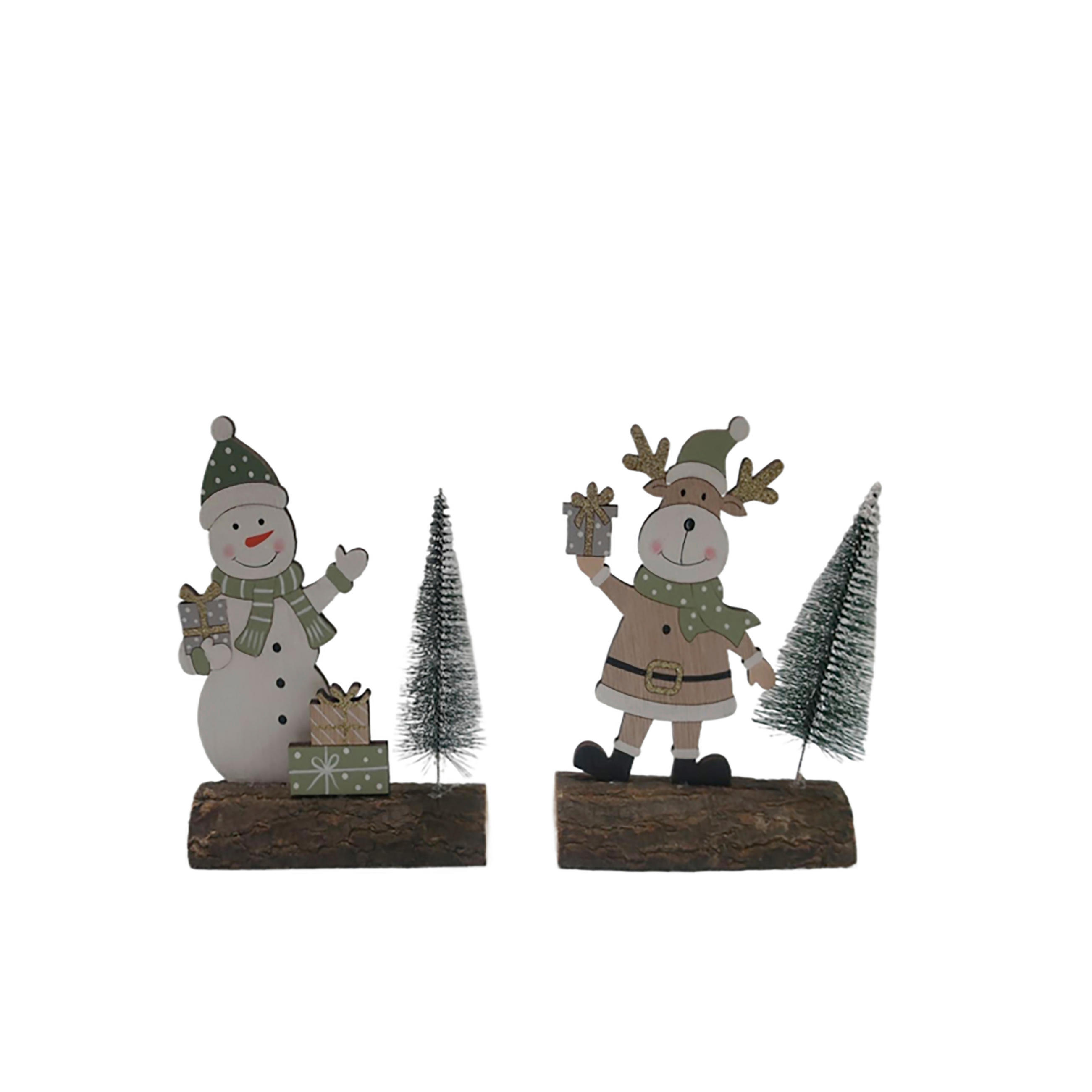 KARÁCSONYI FIGURA - natúr színű/fekete, Lifestyle, műanyag/faalapú anyag (13,5/16/4,5cm) - X-Mas