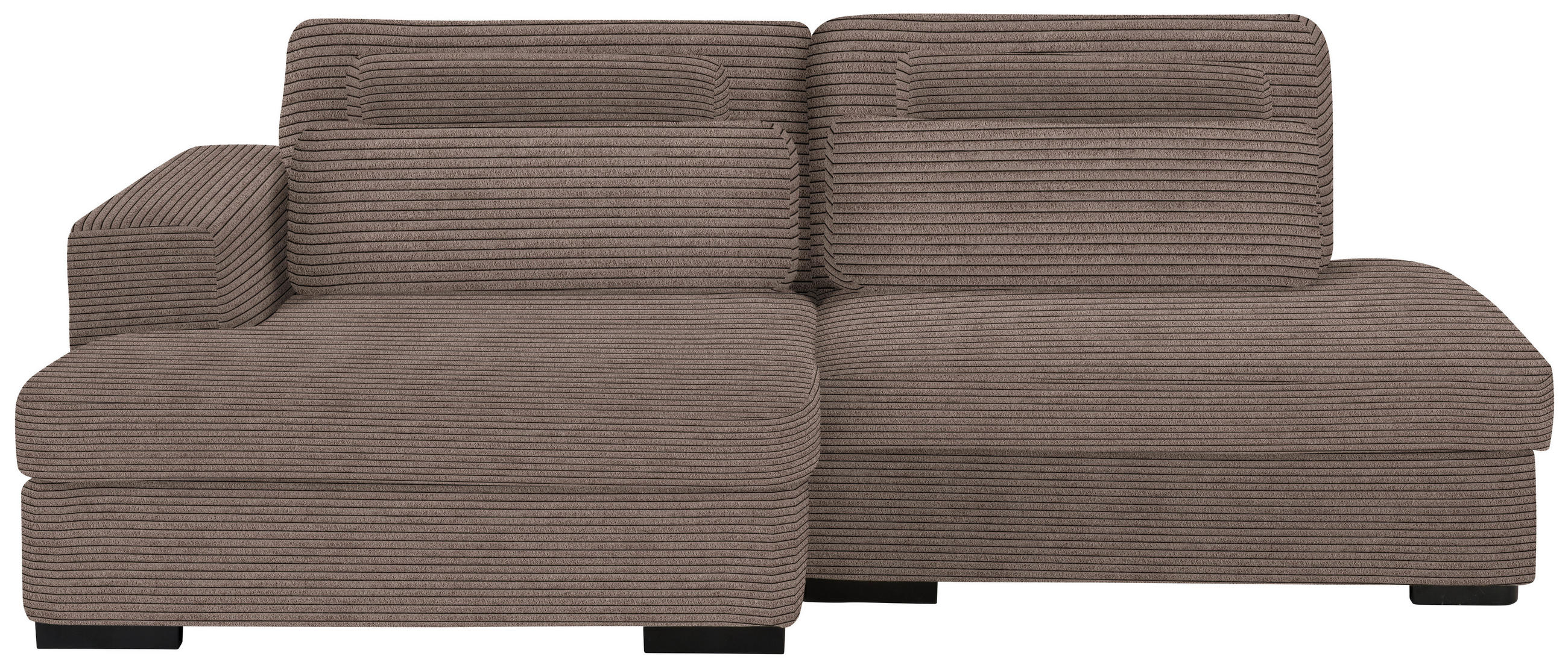 ECKSOFA in Cord, Velours Braun  - Schwarz/Braun, Design, Kunststoff/Textil (158/223cm) - Lomoco