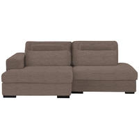 ECKSOFA in Cord, Velours Braun  - Schwarz/Braun, Design, Kunststoff/Textil (158/223cm) - Lomoco