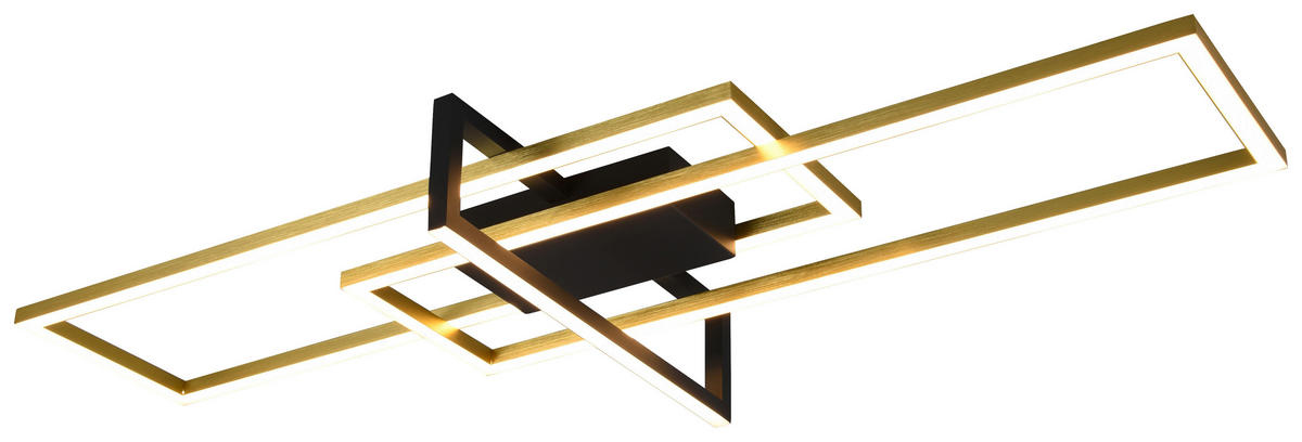 LED-DECKENLEUCHTE 100/40/11,5 cm   - Messingfarben/Schwarz, Trend, Metall (100/40/11,5cm)