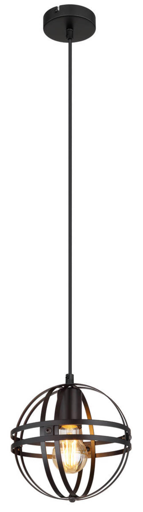 HÄNGLAMPA 20/120 cm  - svart, Klassisk, metall (20/120cm) - Globo