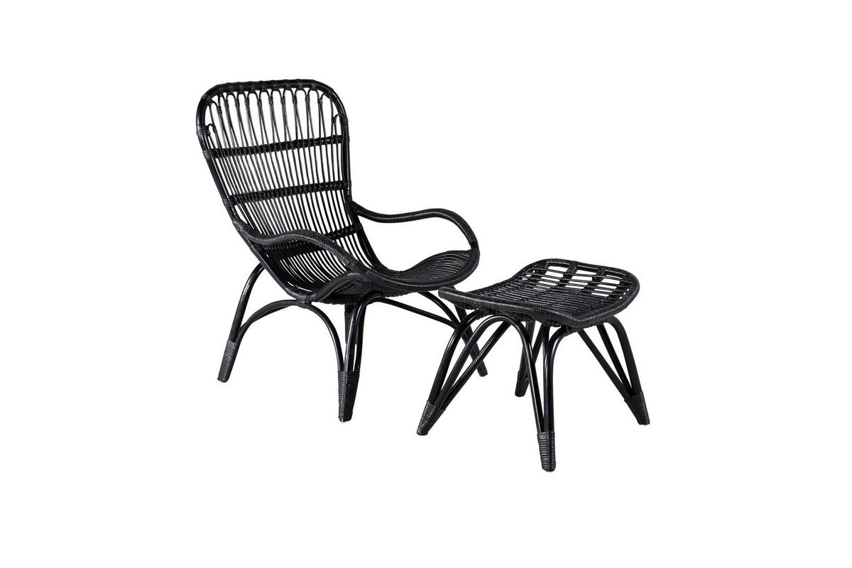 LOUNGEFÅTÖLJ  - svart, Modern, trä (65/98/76cm) - Gardenson