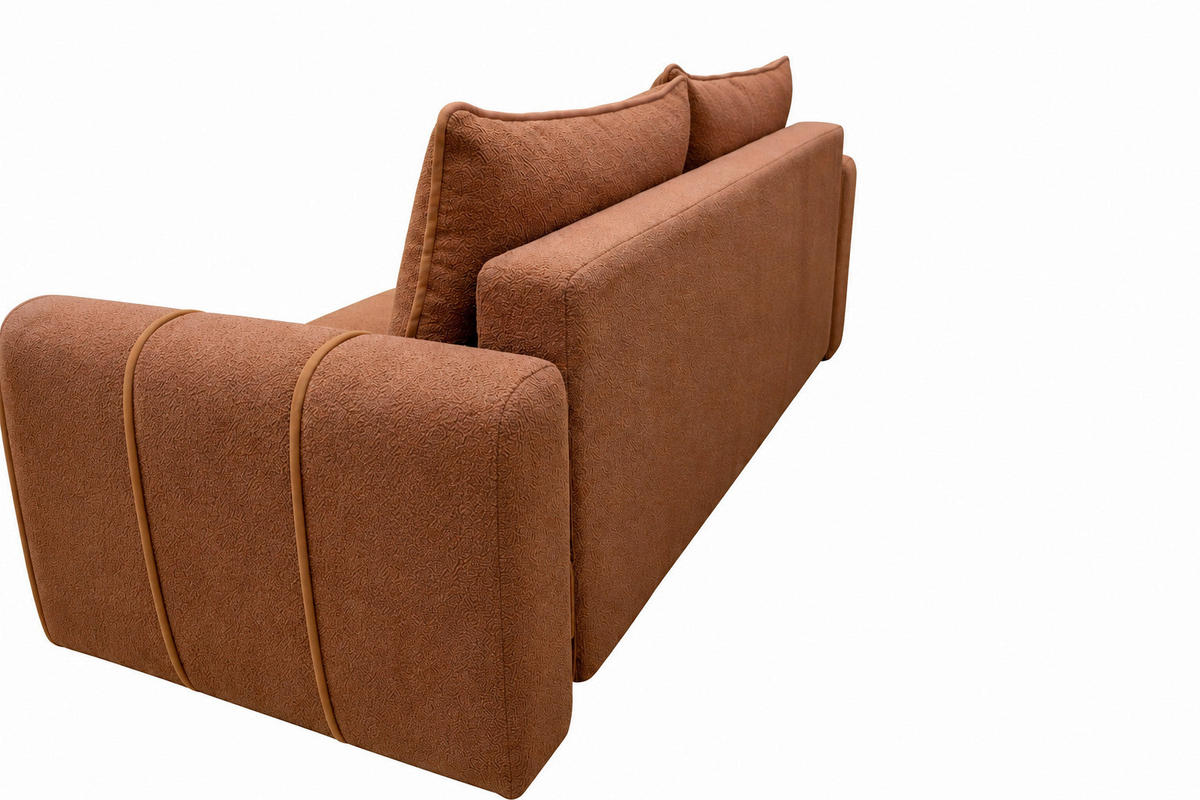 SCHLAFSOFA KIARA Bouclé Rostfarben  inkl.  - Rostfarben/Schwarz, Design, Kunststoff/Textil (235/100/100cm) - MID.YOU