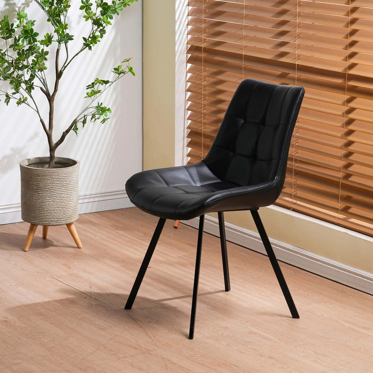 STUHL   Mikrofaser  Schwarz  - Schwarz, MODERN, Textil/Metall (54/86/62cm) - MID.YOU