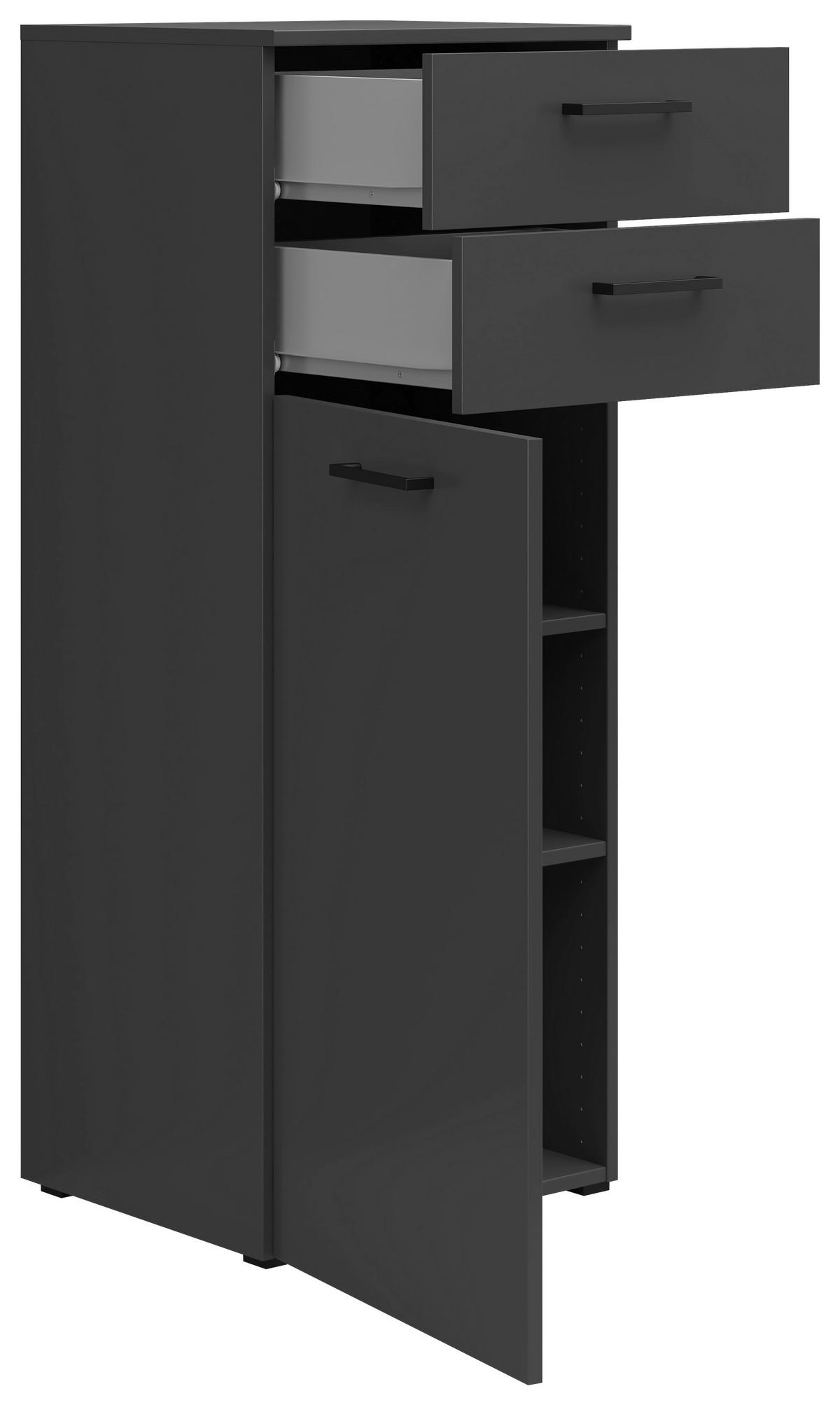 COMODĂ 45/115/40 cm  - grafit/antracit, Modern, plastic/material pe bază de lemn (45/115/40cm) - Carryhome